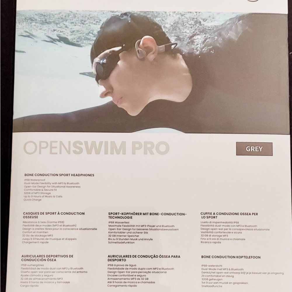 Openswim Pro Black Bone Conduction Headphones